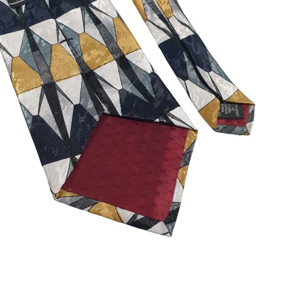 Ketch Mens Necktie Designer Accessory Office Work Dad Gift Black Gold Gray - Picture 5 of 5